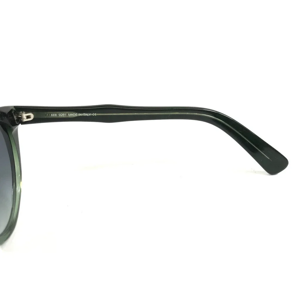 See Sunglasses 9261 C2 Shiny Black Green Cheetah Frames w/ Blue Gradient Lenses